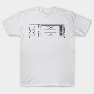 Movie Ticket Line Drawing Graphic T-Shirt